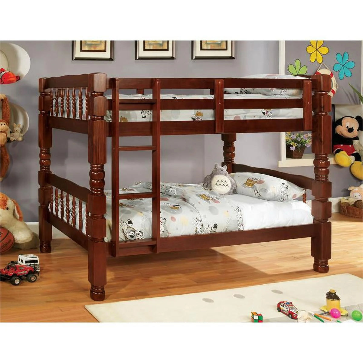 Wood Twin Over Twin Bunk Bed Y413645
