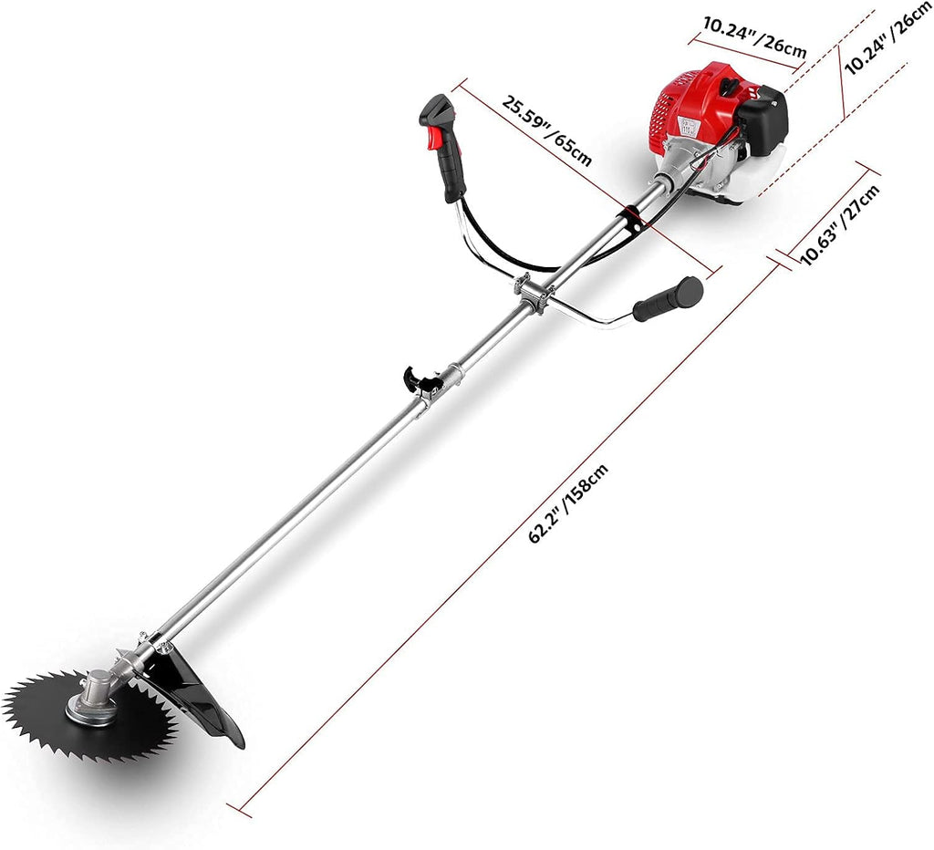 58CC 2-Cycle Gas Powered String Trimmer with 4 Detachable Head Straight Shaft Weed Wacker X633511