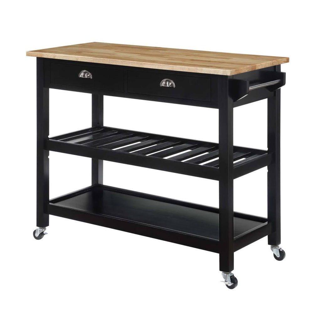 3 Tier Butcher Block Kitchen Cart with Drawers D5704
