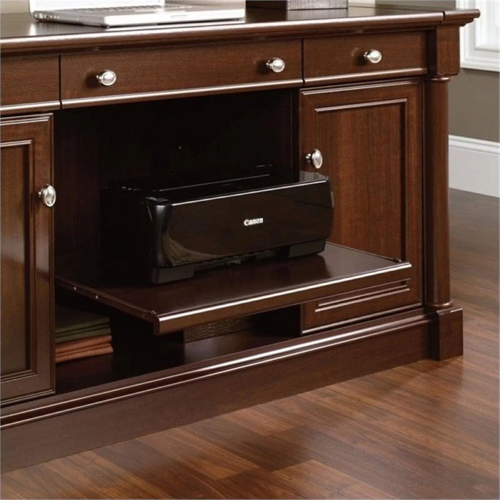 Cherry Credenza Computer Desk with Storage H9800