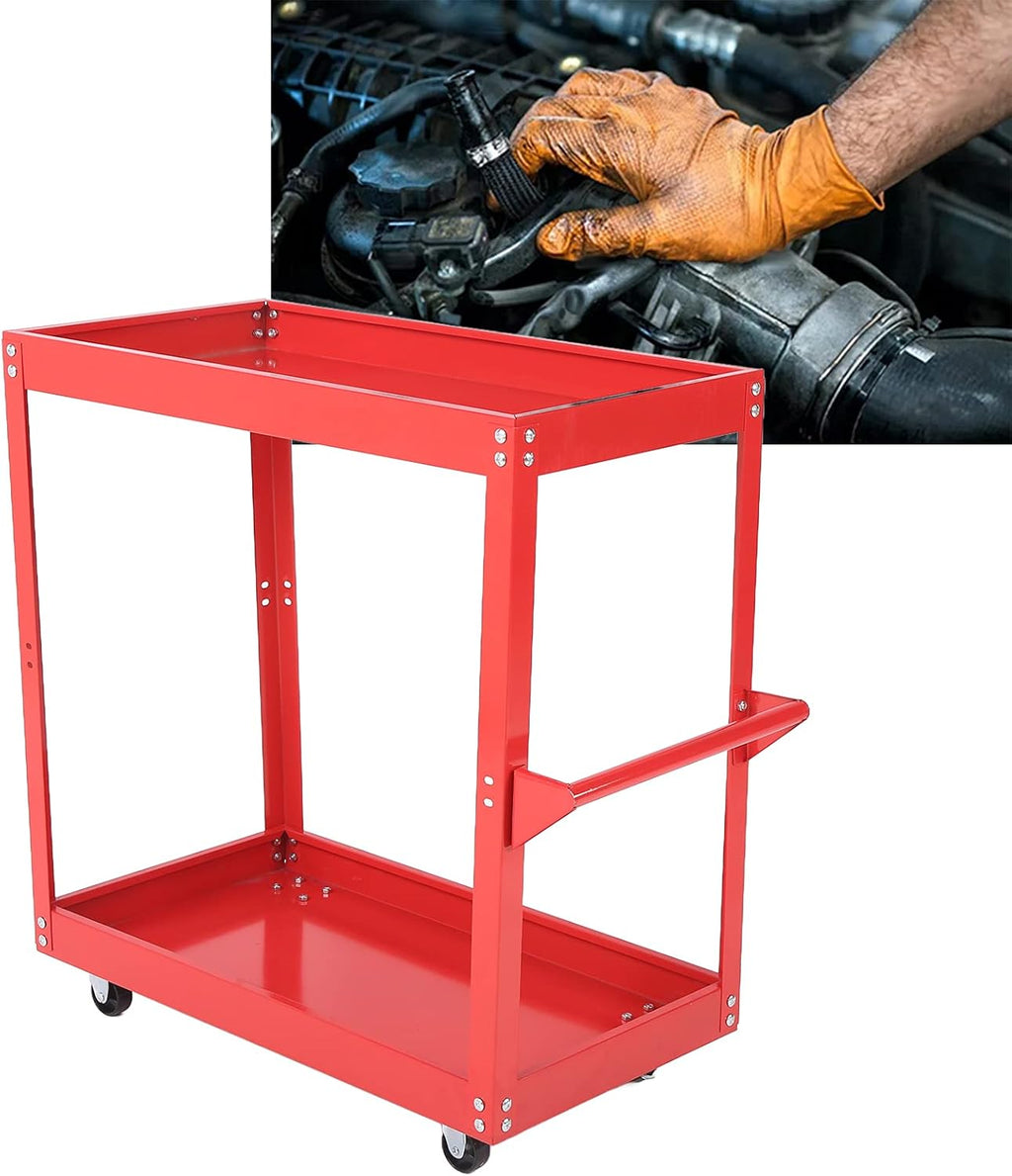 Utility Cart 2-Tray Rolling Storage Trolley H11904