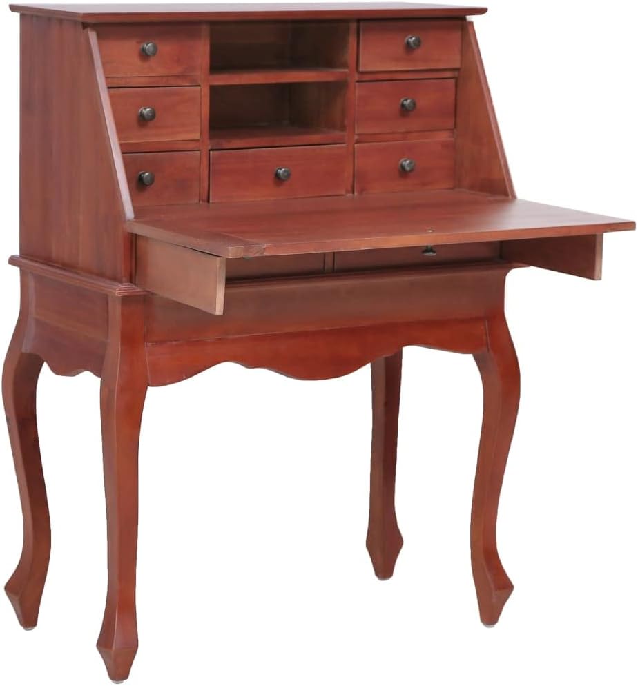 Brown Solid Mahogany Secretary Desk B7033