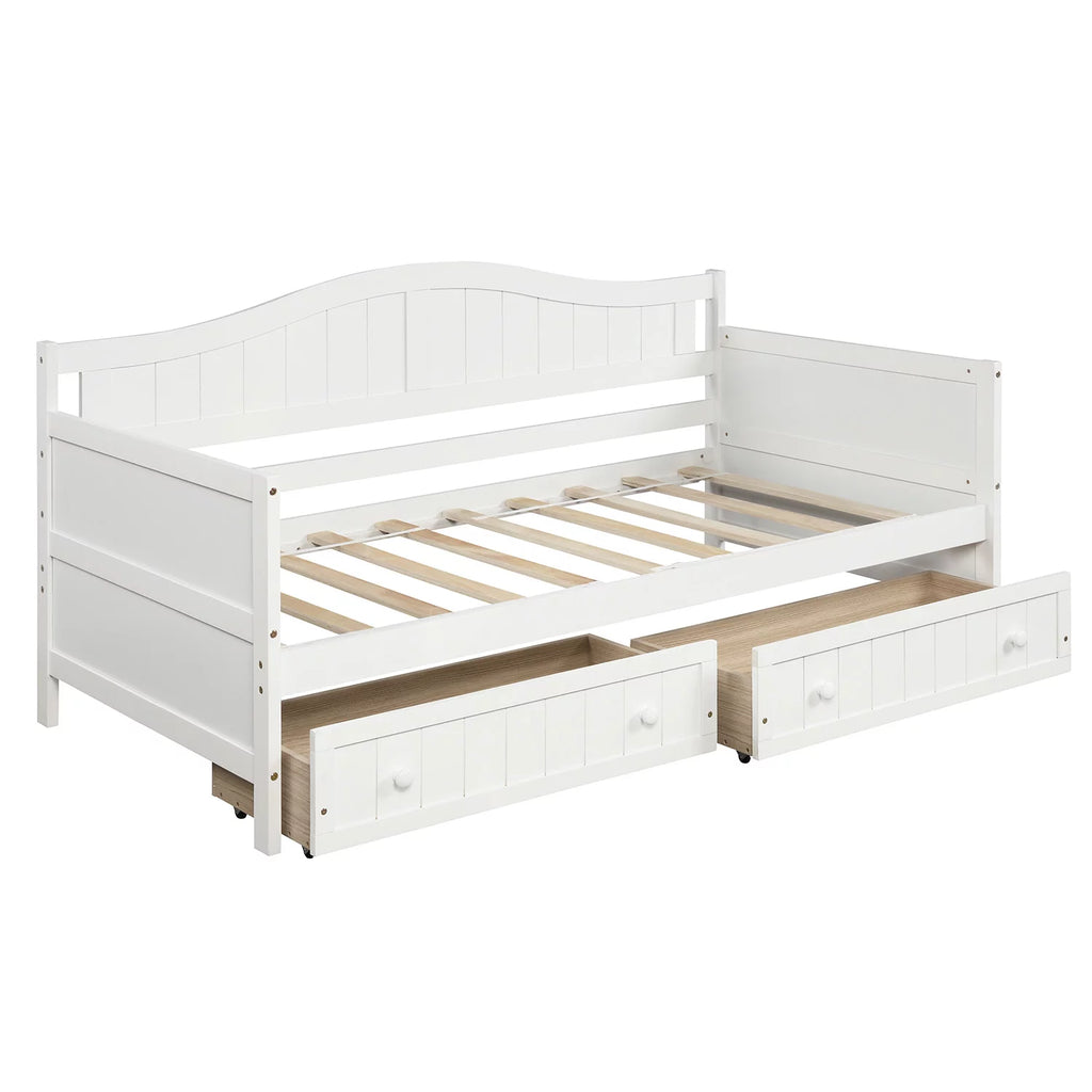 Wood Twin Size Daybed with Two Storage Drawers F33023