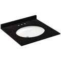 Black Granite Vanity Top 25 in x 22 in with Backsplash 4 in Spread U224