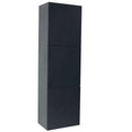 Black Bathroom Linen Side Cabinet with 3 Storage Areas C39779