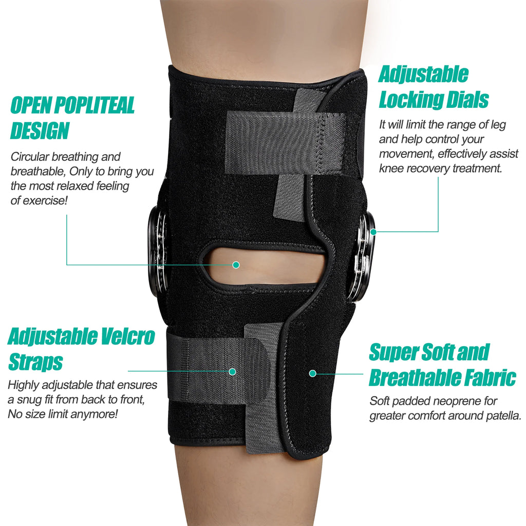 Hinged Knee Brace with Side Stabilizers G158