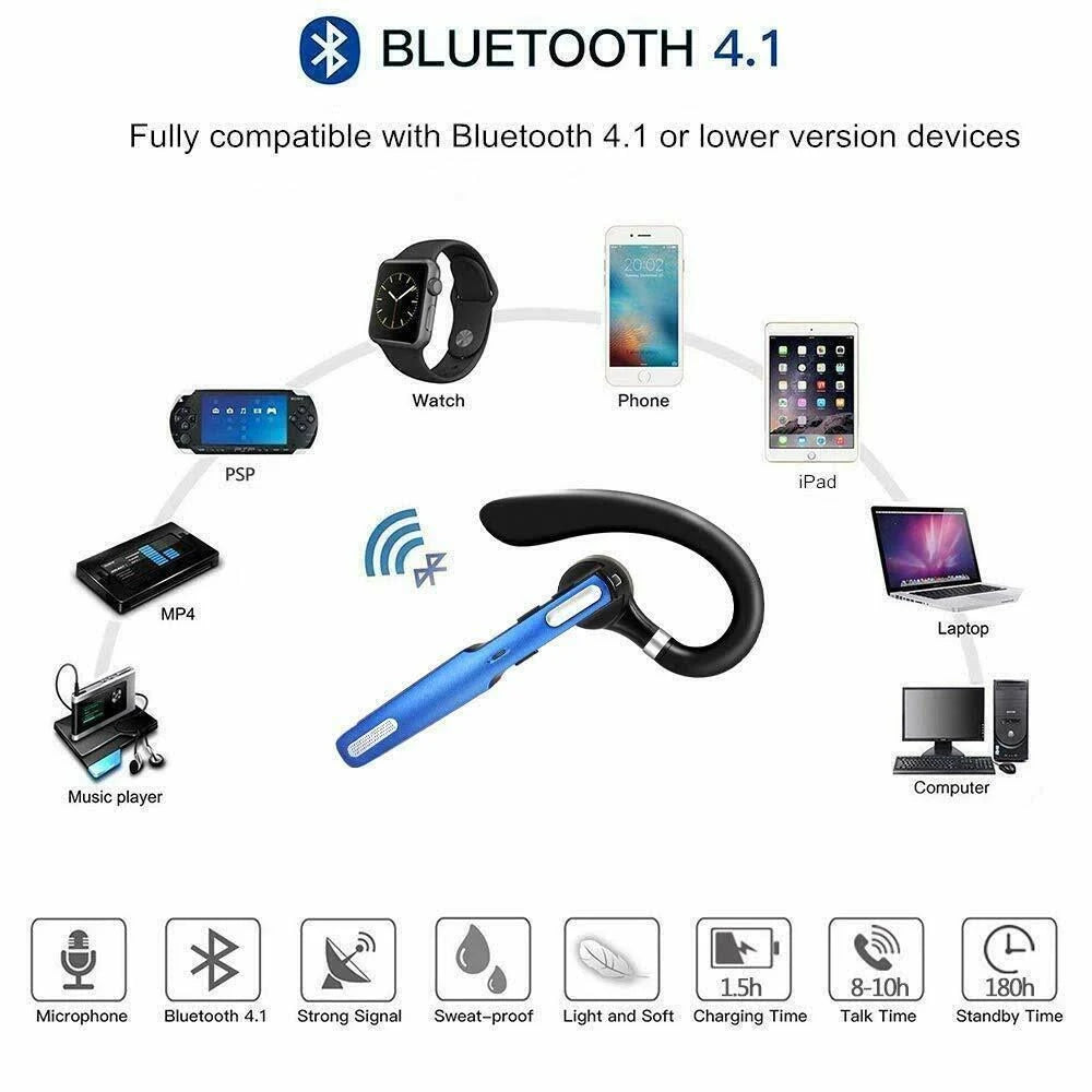 Wireless Bluetooth Headset with Noise Canceling Mic B229