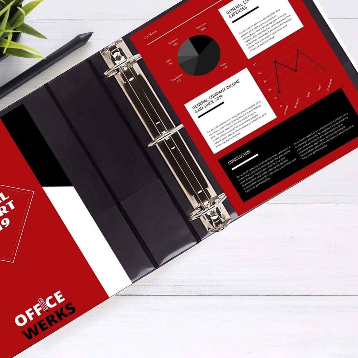 4 Pack 6 Inch D Ring Binder with Pockets Black K256