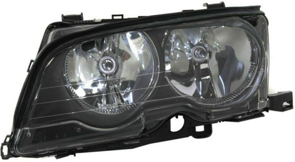 2002-2006 BMW 325i Headlight Assembly Driver Side Black Housing J9728
