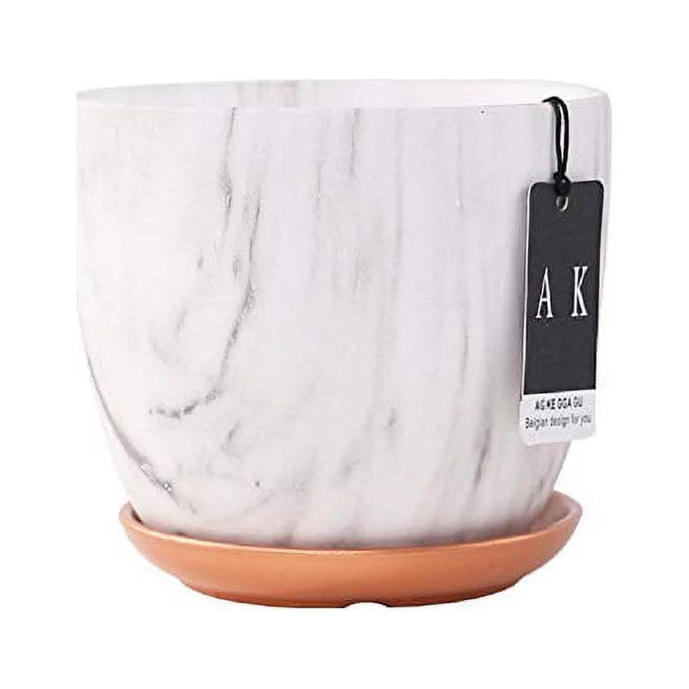 6 Inch Ceramic Planter with Holes and Saucer Z249939