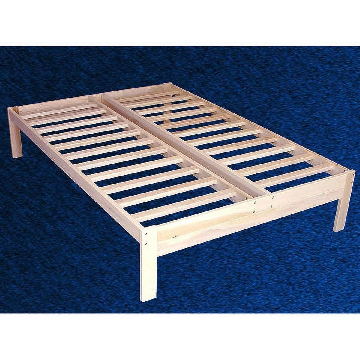 Unfinished Wood Platform Bed Frame with Wooden Slats F877