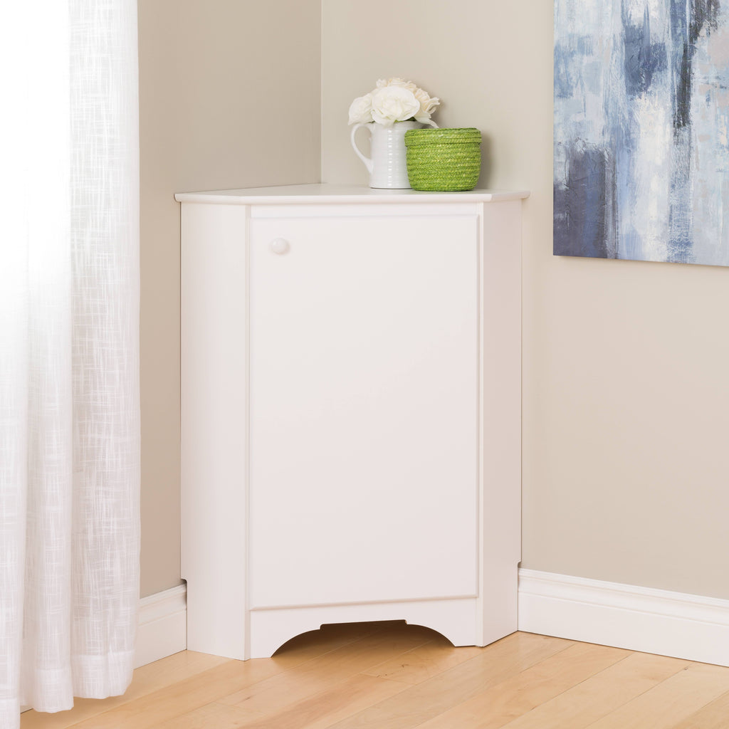 White Corner Storage Cabinet W544