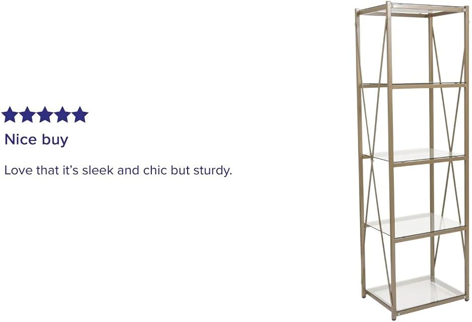 4 Shelf Glass Bookcase S790
