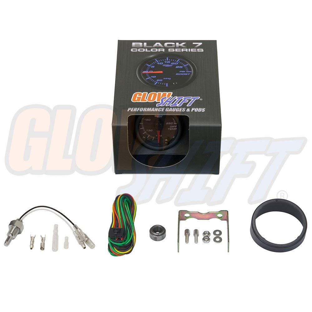 Black 7 Color 250 F Rear Differential Temperature Gauge Kit 2-1/16" 52mm Pack of 2 S908