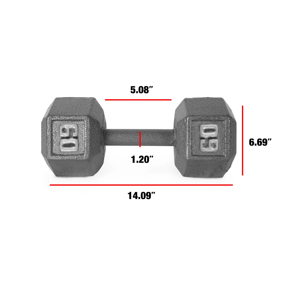 25lb Cast Iron Hex Dumbbell D502007