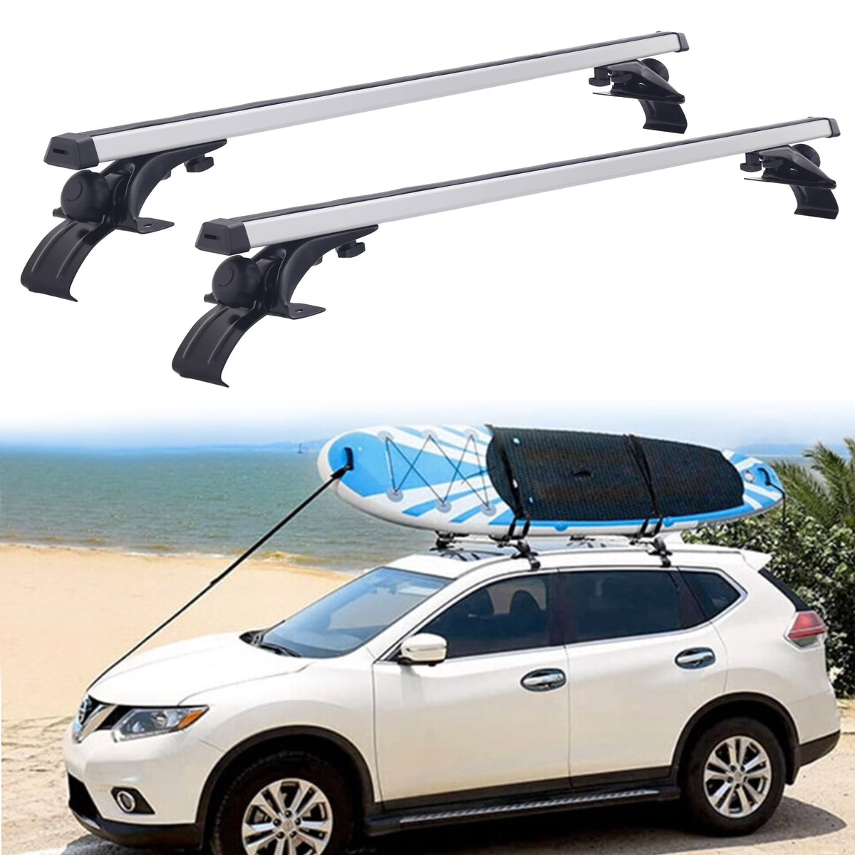 2pack 48" Car Top Roof Rack Cross Bars Kayak Cargo Carrier T2543