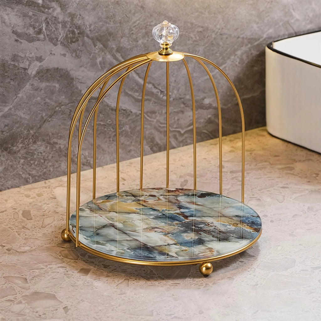 2Pcs Iron Bird Cage Perfume Makeup Holder Organizer Rack Z326