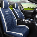Blue Faux Leather Car Seat Covers 5 Seats Full Set R61306