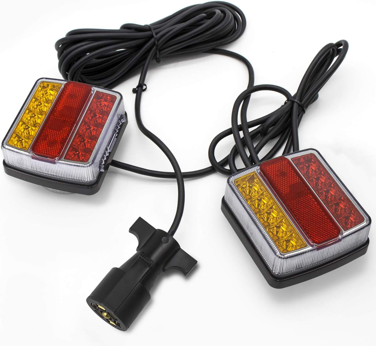 Magnetic LED Trailer Towing Light Kit, 24ft Cable with 7 pin plug, IP68 Waterproof V76867