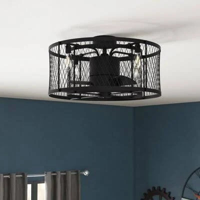Caged Ceiling Fan with Remote Control and Light Kit Z707