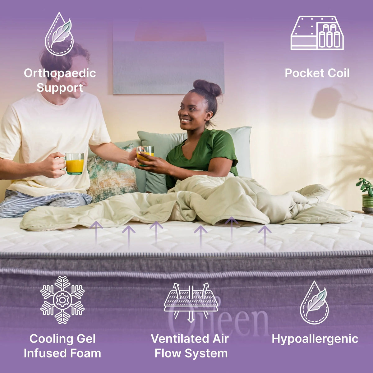 Queen Size Hybrid Memory Foam Pocket Spring Mattress R9088