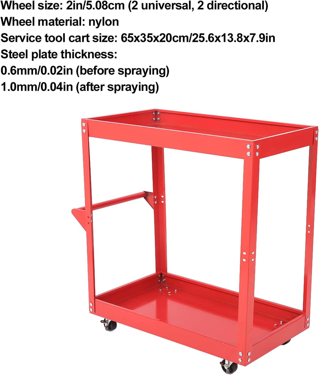 Utility Cart 2-Tray Rolling Storage Trolley H11904