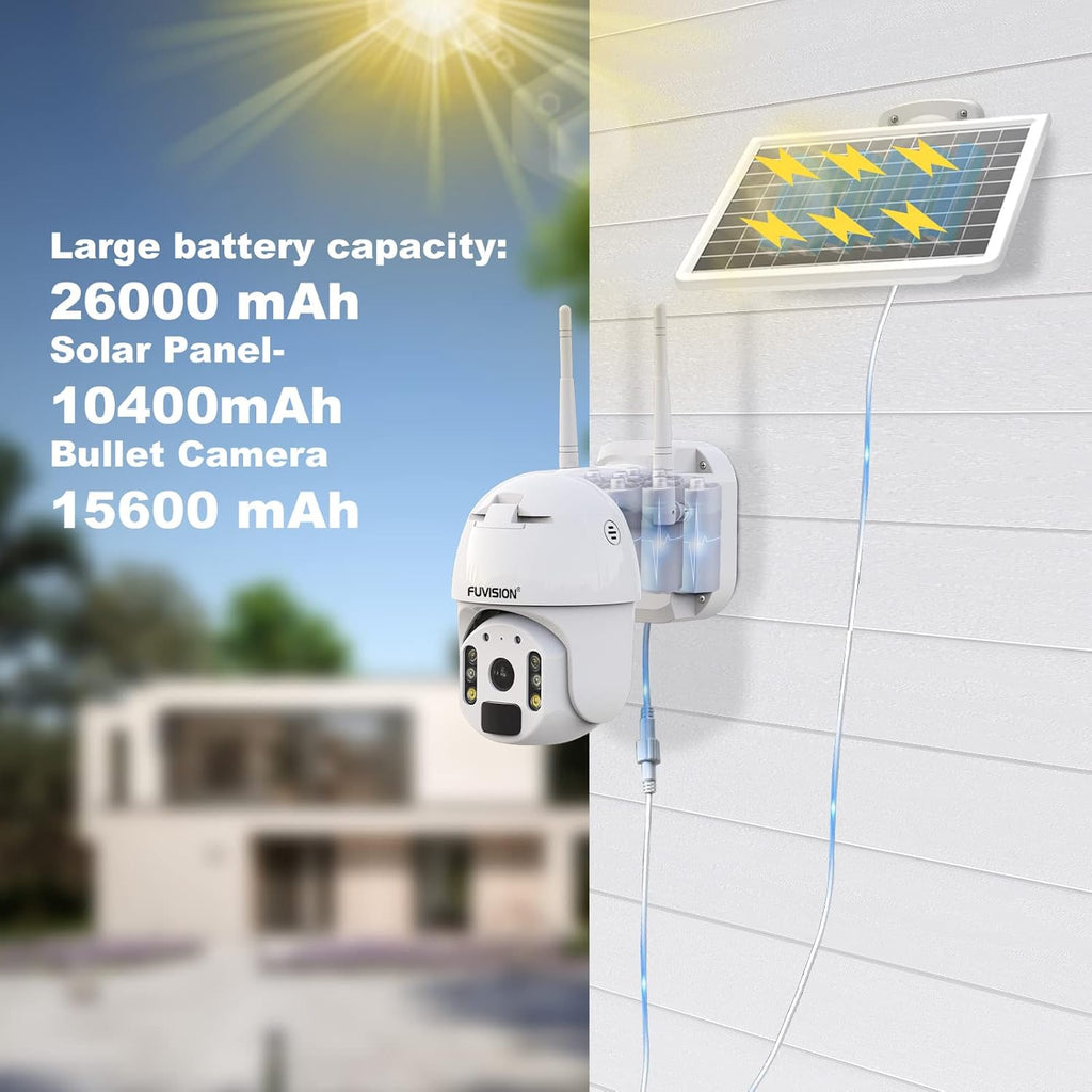 23600 Mah Solar Powered 1080P PTZ Security Camera E245627