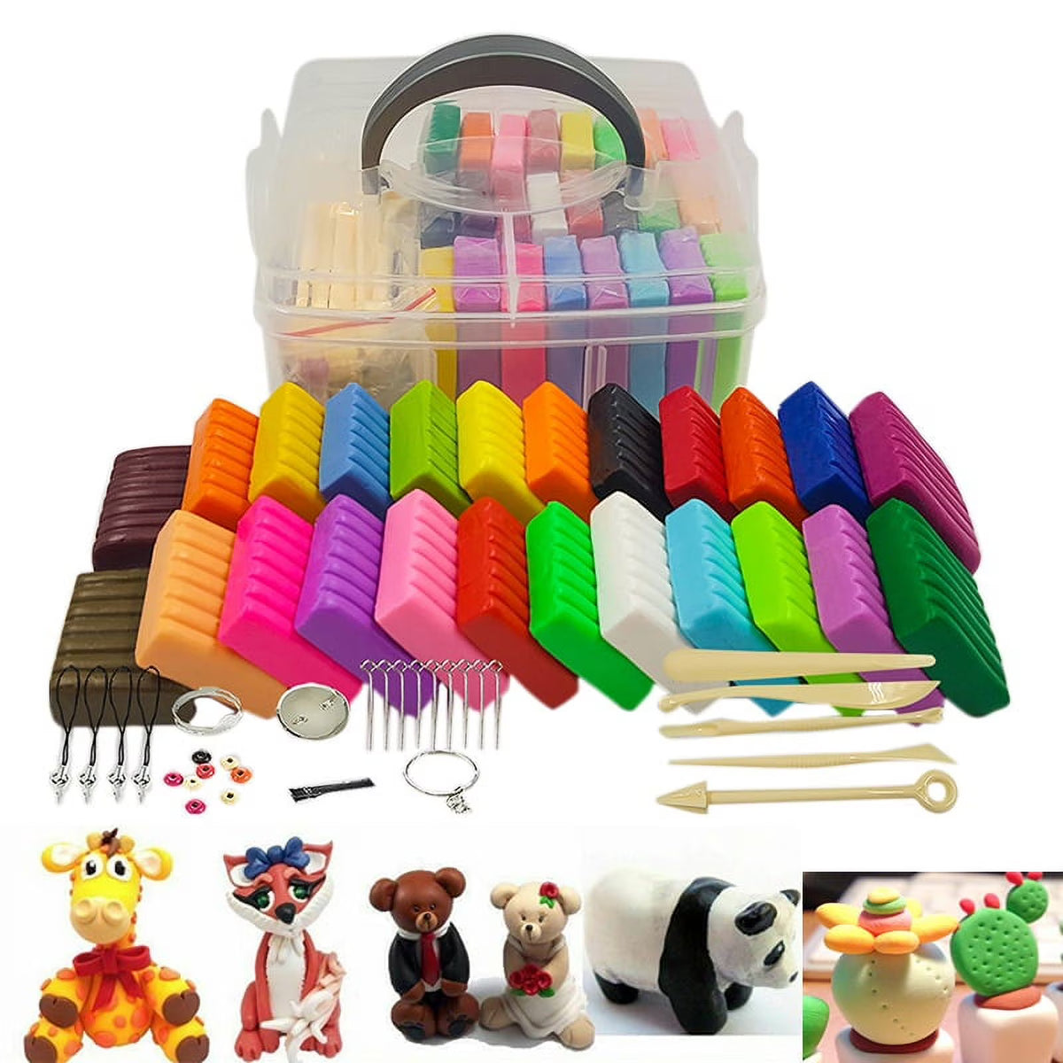 24 Colors Polymer Clay Set with Modeling Tools Kids Educational Toy N157