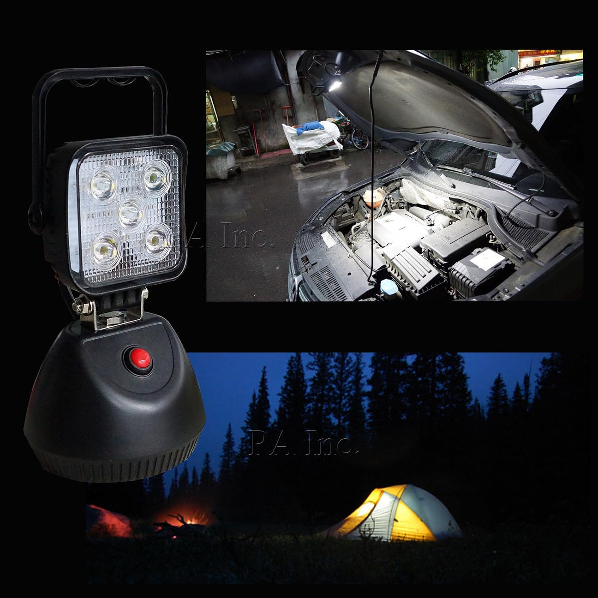 LED 4 Functions Magnetic Rechargeable Portable Flashlight Pack of 2 H4831