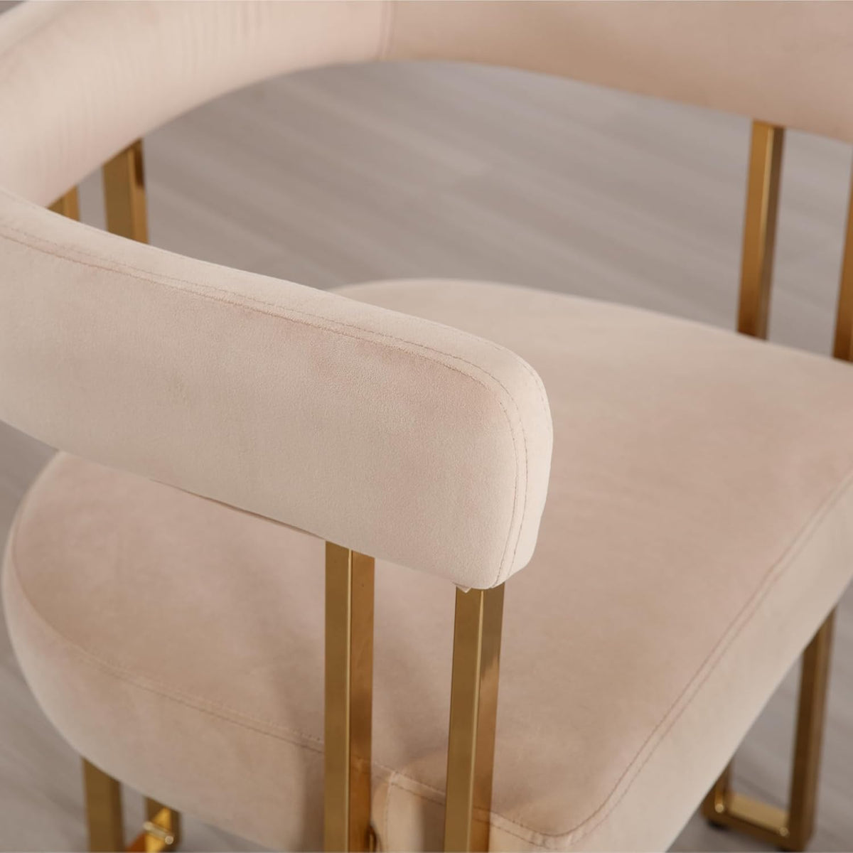 Set of 6 Velvet Khaki Dining Chairs M952715