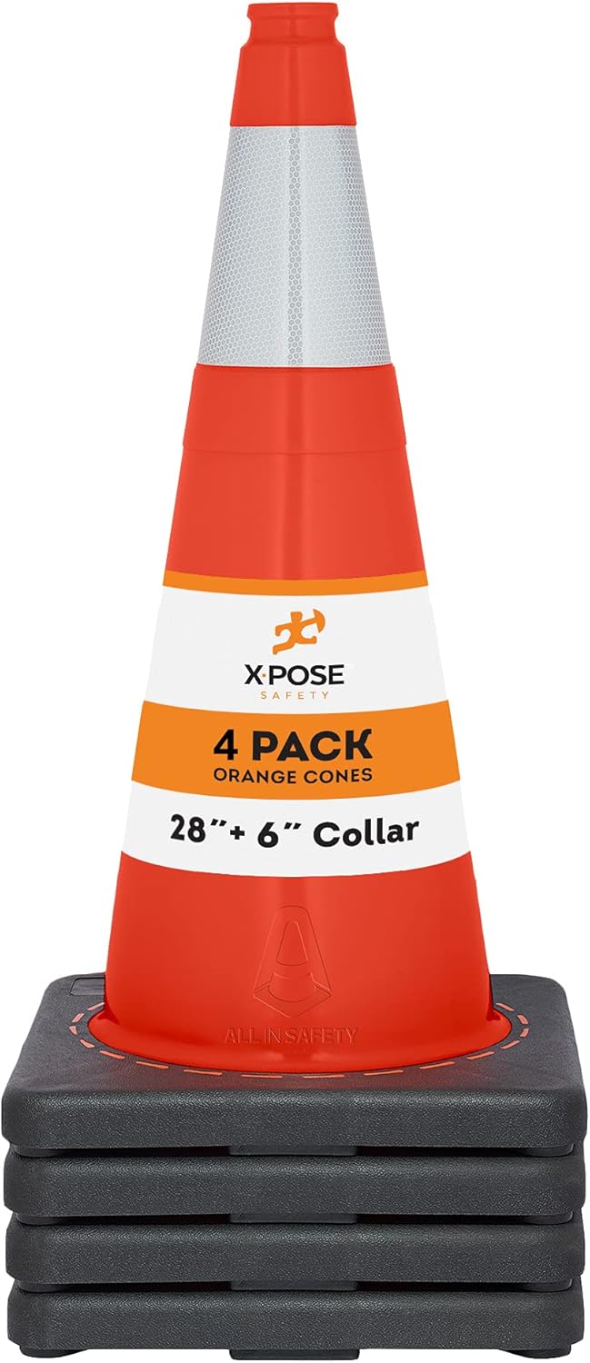 Orange PVC Plastic Traffic Cones with 6 Collar B623998
