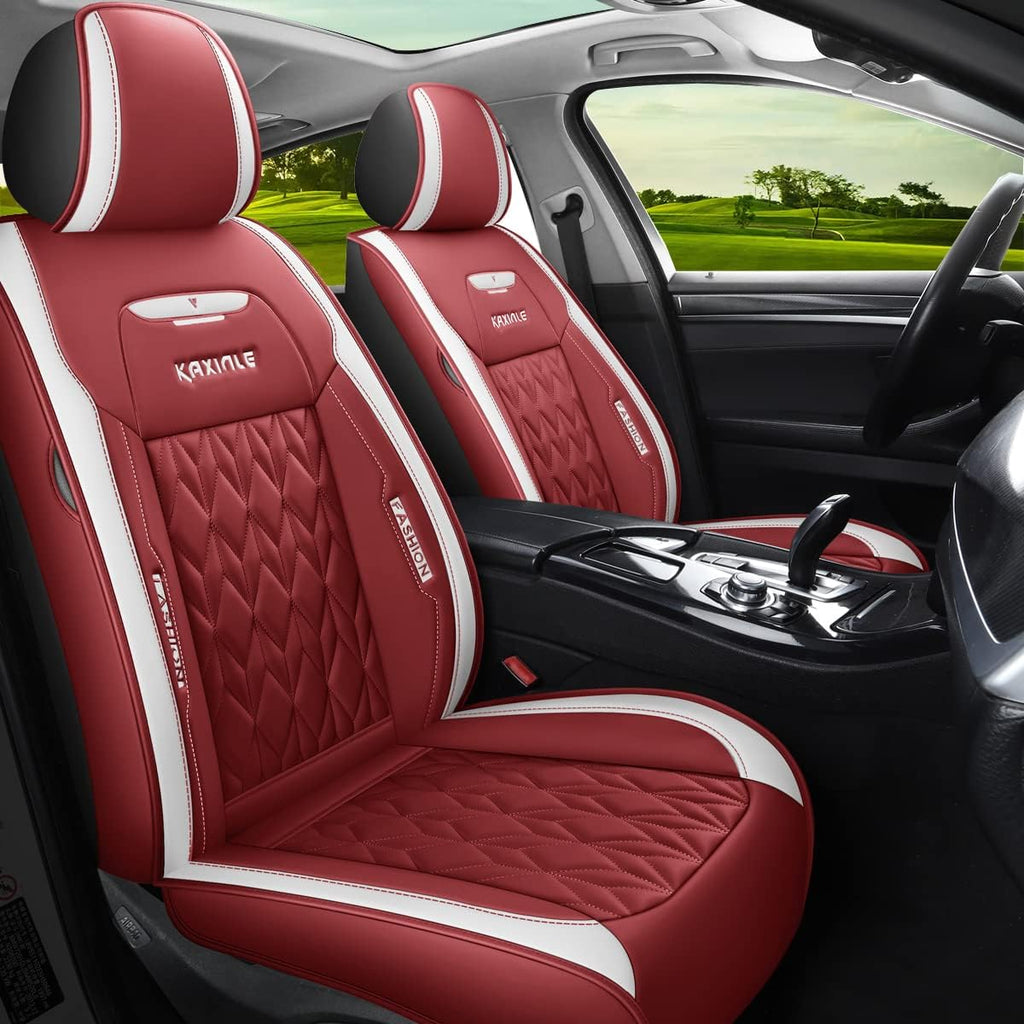 Blue Faux Leather Car Seat Covers 5 Seats Full Set R61306