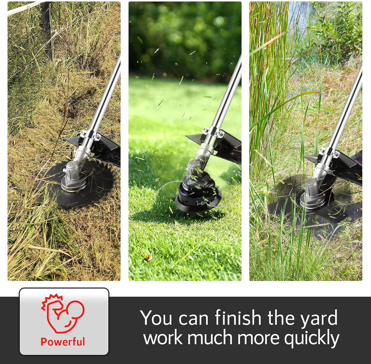 58CC 2-Cycle Gas Powered String Trimmer with 4 Detachable Head Straight Shaft Weed Wacker X633511