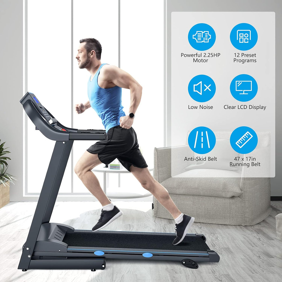 Foldable Treadmill with LCD Display Q581