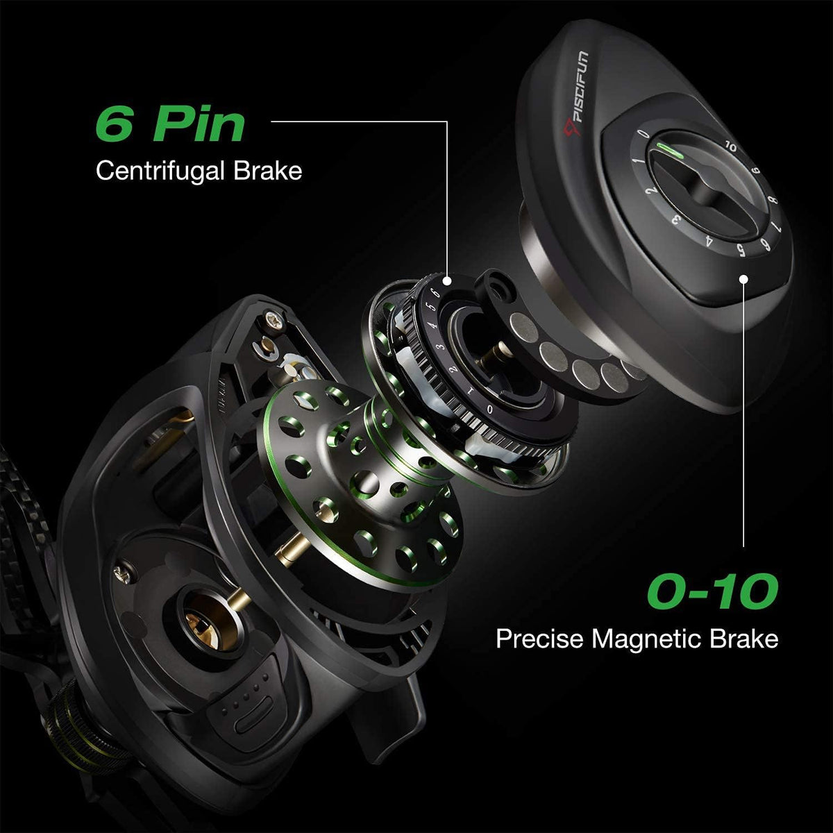 Carbon Fiber Baitcasting Reel, 5.7oz, 7.0:1 Gear Ratio C840