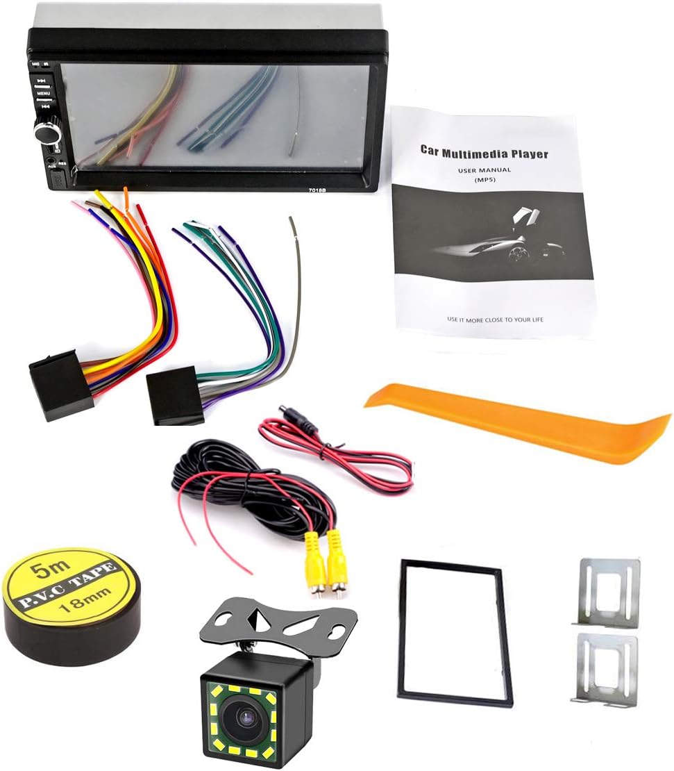 Double Din Car Stereo with Bluetooth & Rear-View Camera Z8261