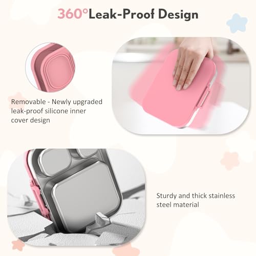 3 Compartment Leak Proof Stainless Steel Bento Box T479412