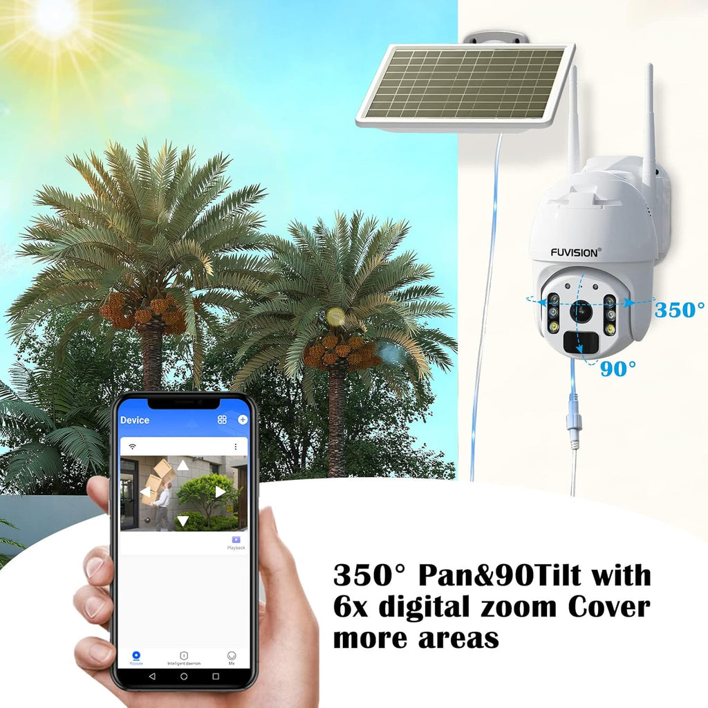 23600 Mah Solar Powered 1080P PTZ Security Camera E245627