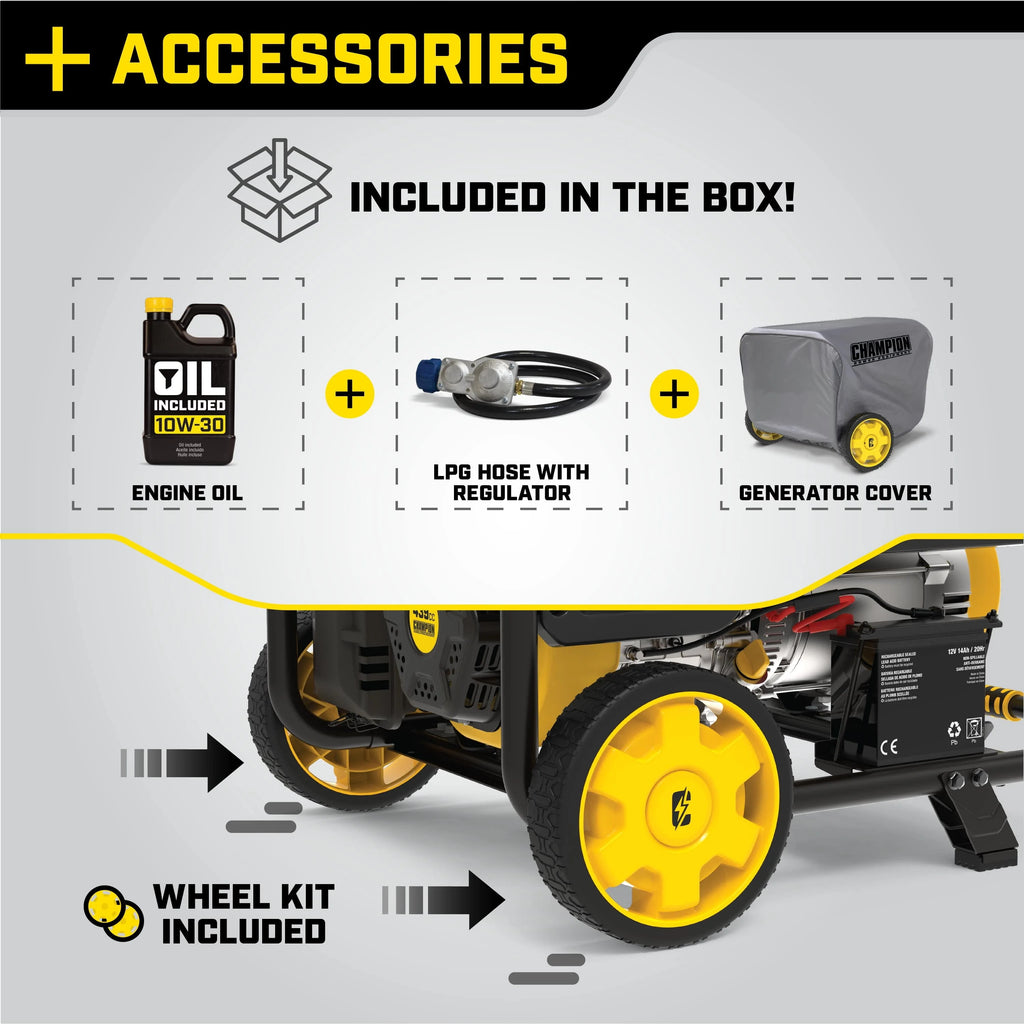 Dual Fuel Portable Generator with Electric Start B3793
