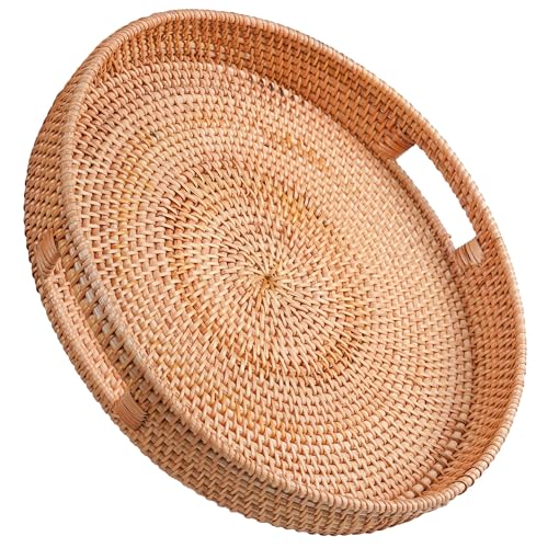 14 Inch Round Serving Tray with Cut Out Handles I764960