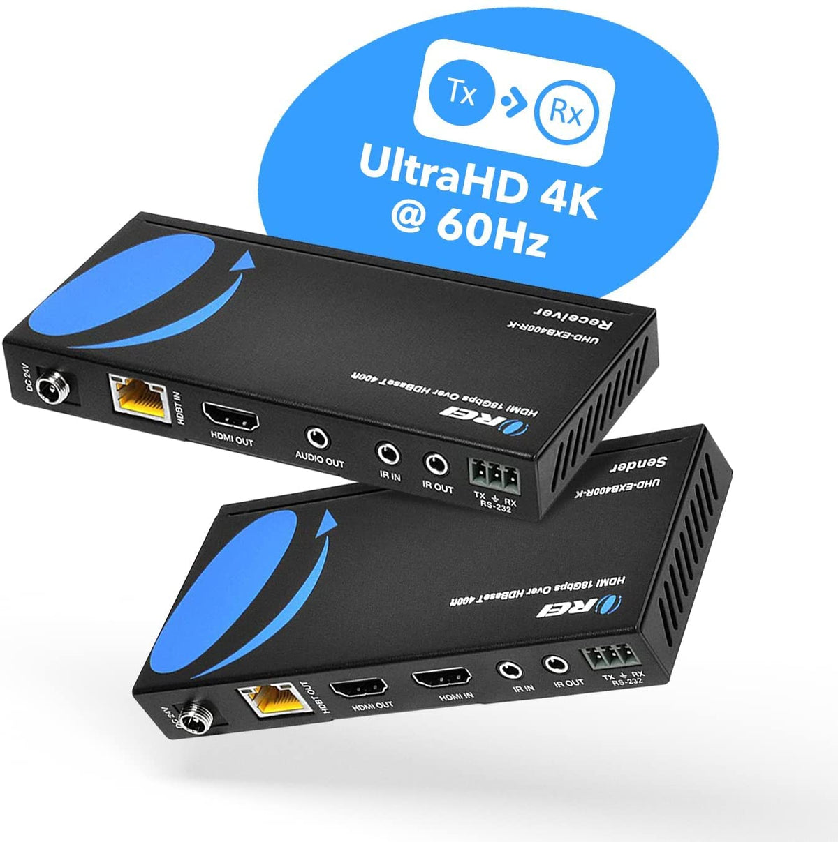 4K HDMI Extender Balun Over Single CAT5e/6/7 Cable Up to 400 Ft V12055