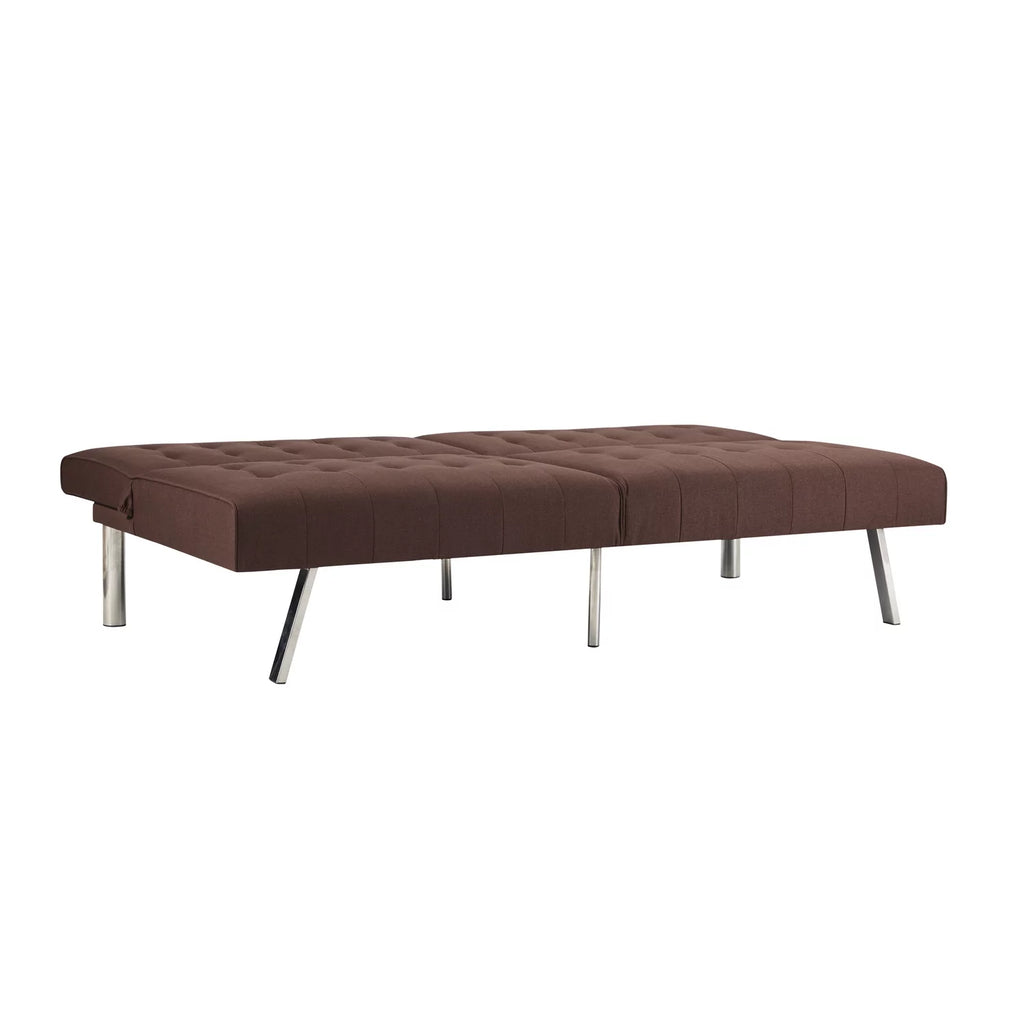 Espresso Linen Tufted Split Back Futon Sofa V755