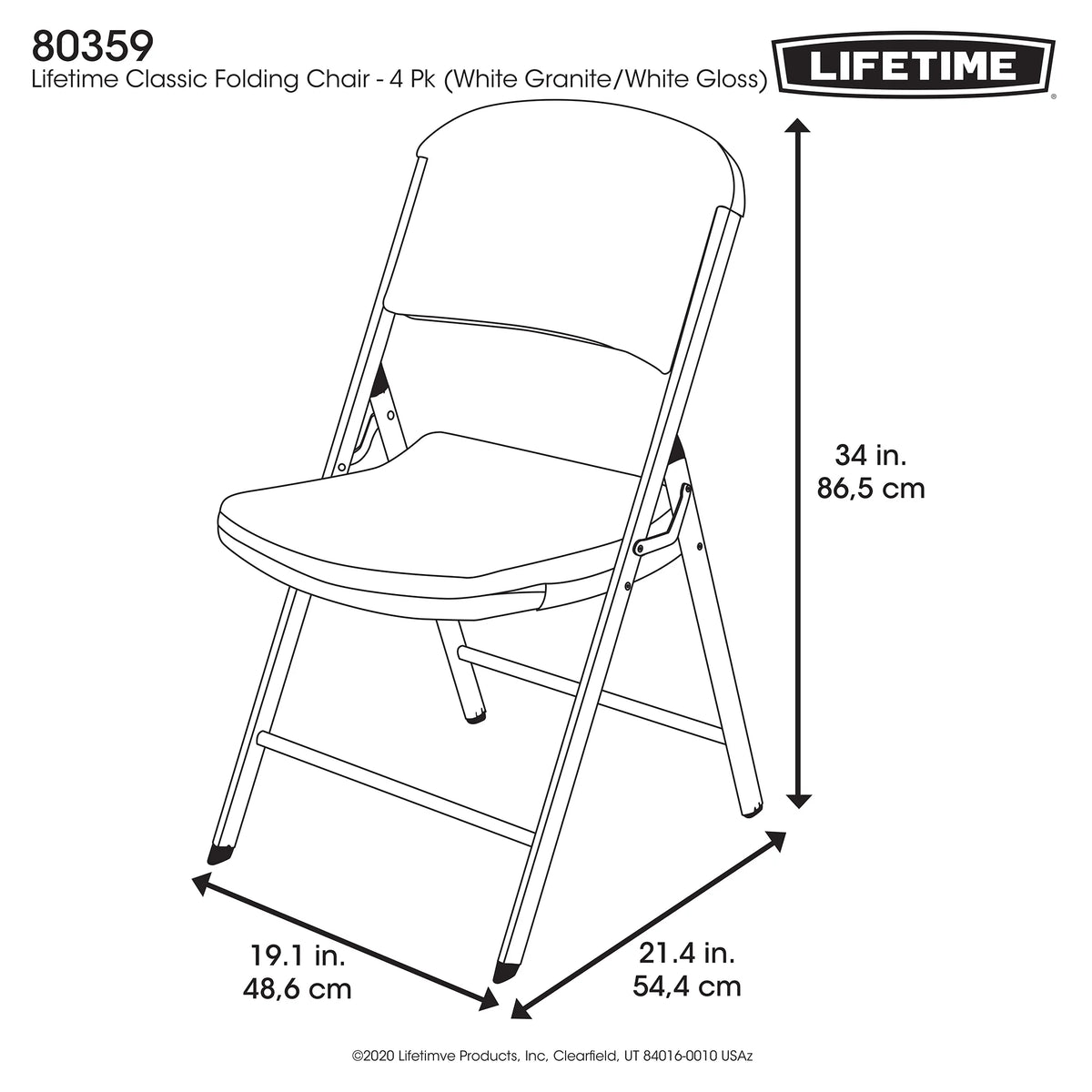 White Folding Chair Set of 4 Y7538