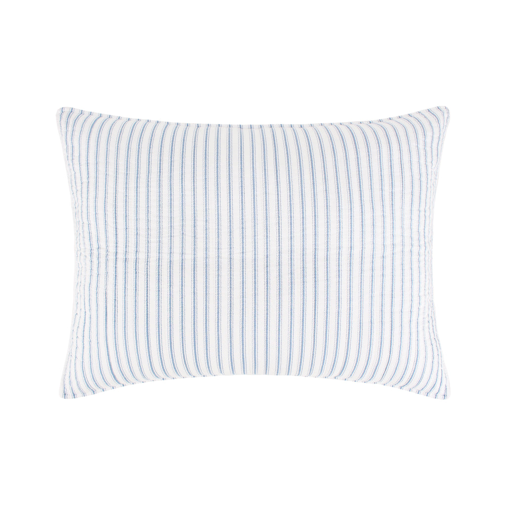 Blue Reversible Cotton Quilt Set with Two Pillow Shams K5636
