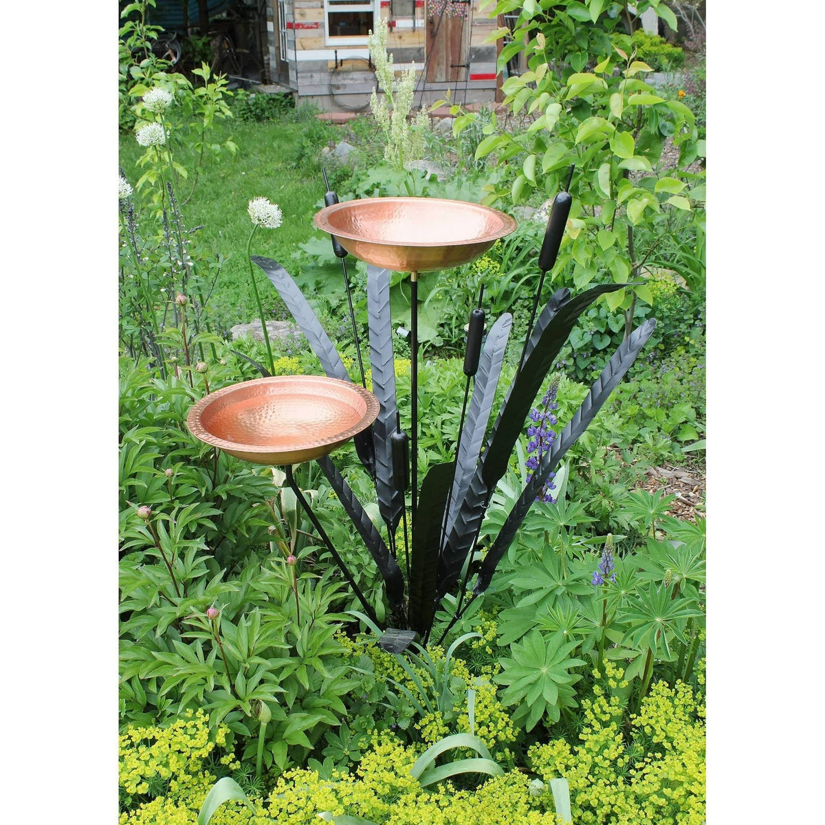 Double Cattail Birdbath K57541