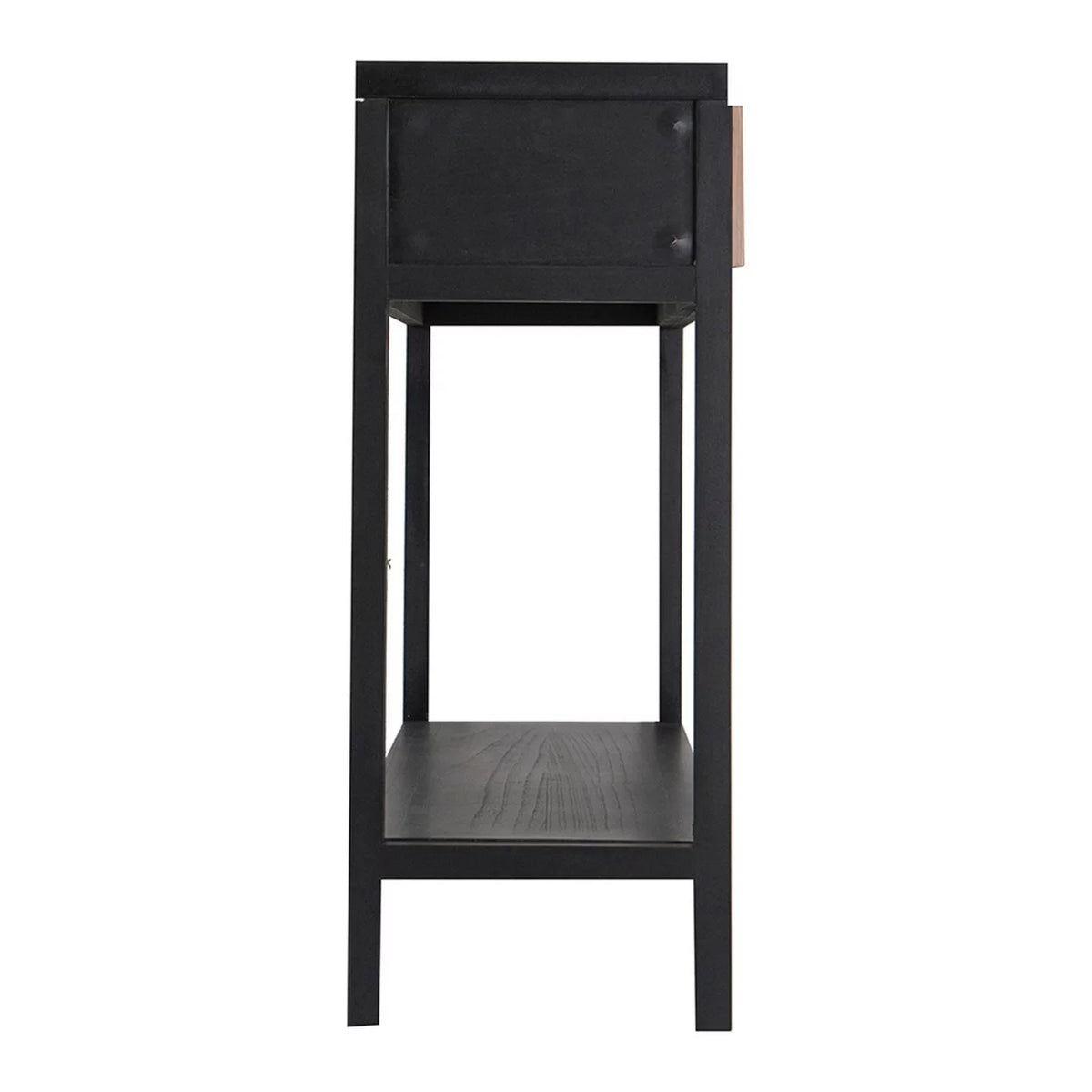 Black Finish Sofa Console Table with 2 Rattan Drawers X315