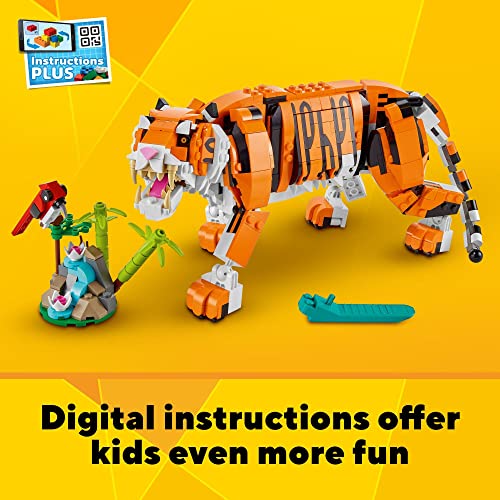 LEGO Creator 3 in 1 Majestic Tiger Building Set, Transforms from Tiger to Panda or Koi Fish Set, Animal Figures, Collectible Building Toy, Gifts for Kids, Boys & Girls 9 Plus Years Old, 31129 Q610