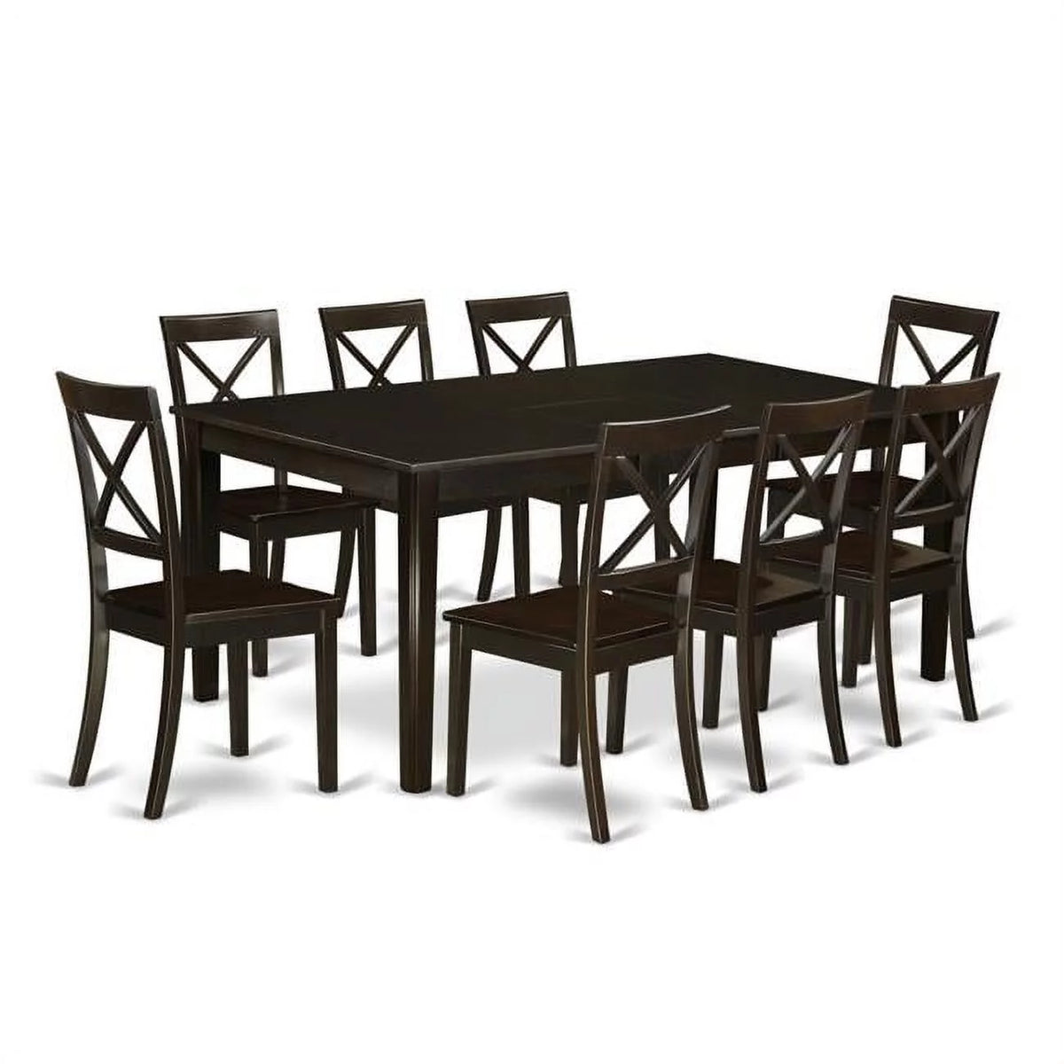 9 piece Cappuccino Dining Table with Leaf and 8 Chairs G4886