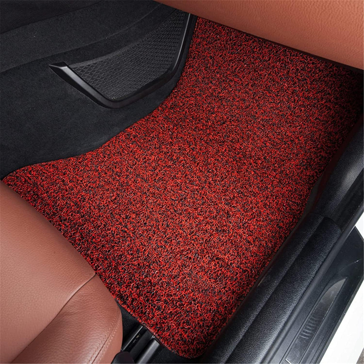 Black Red 3 Piece Rubber Car Floor Mats E610426