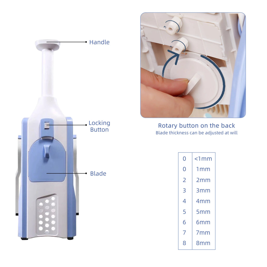 Blue Adjustable Blade Mandoline Vegetable Slicer D233